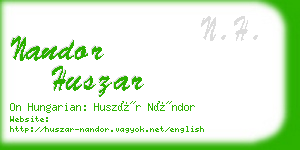 nandor huszar business card
